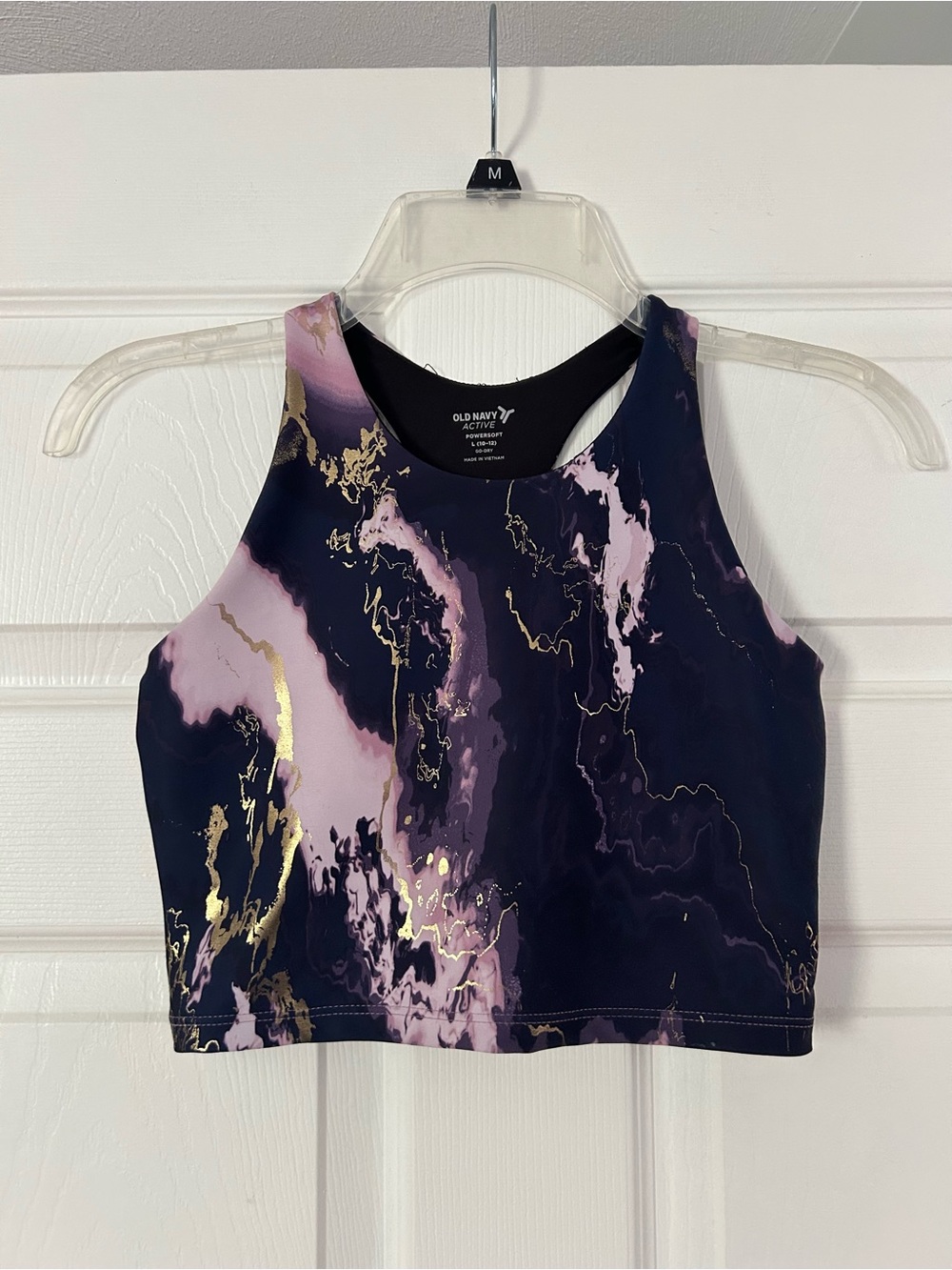 Old Navy Girls Sports Bra - Purple & Pink Marble- Print Activewear